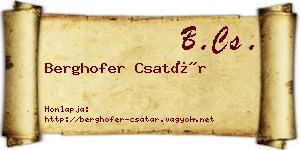 Berghofer Csatár névjegykártya